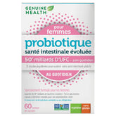 Genuine health probiotique santé intestinale évoluée pour les femmes 50 milliards d'UFC 60 capsules végétaliennes - La Boite à Grains